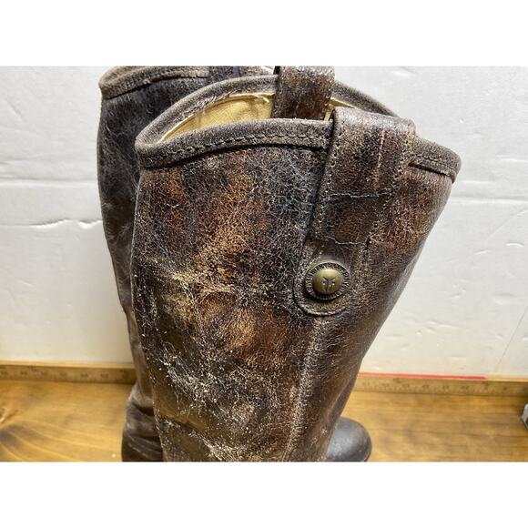Frye Melissa Button Boots Size 7 B Glazed Distressed Leather Style 77164 - Picture 7 of 13